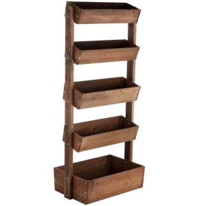 Tectake Vertikalbeet Flora 5 Etagen  Die Oberen 4 Mit Schrägstellfunktion Lackiertes Tannenholz  Integrierte Drainage 81 x 52 x 180 cm 52 x 81 x 180 c