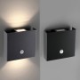 Just Light LED-Akku-Wandleuchte Amin, schwarz, mit Bewegungsmelder, für Innen & Außen.