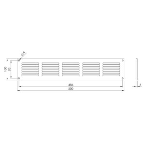 Häusler Lüftungsgitter LG-5010 BL Schwarz 500 x 100 Fliegengitter Abluftgitter