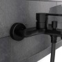 Schütte Wannenarmatur Denver, schwarz-matte Badewannenarmatur mit Brauseanschluss.
