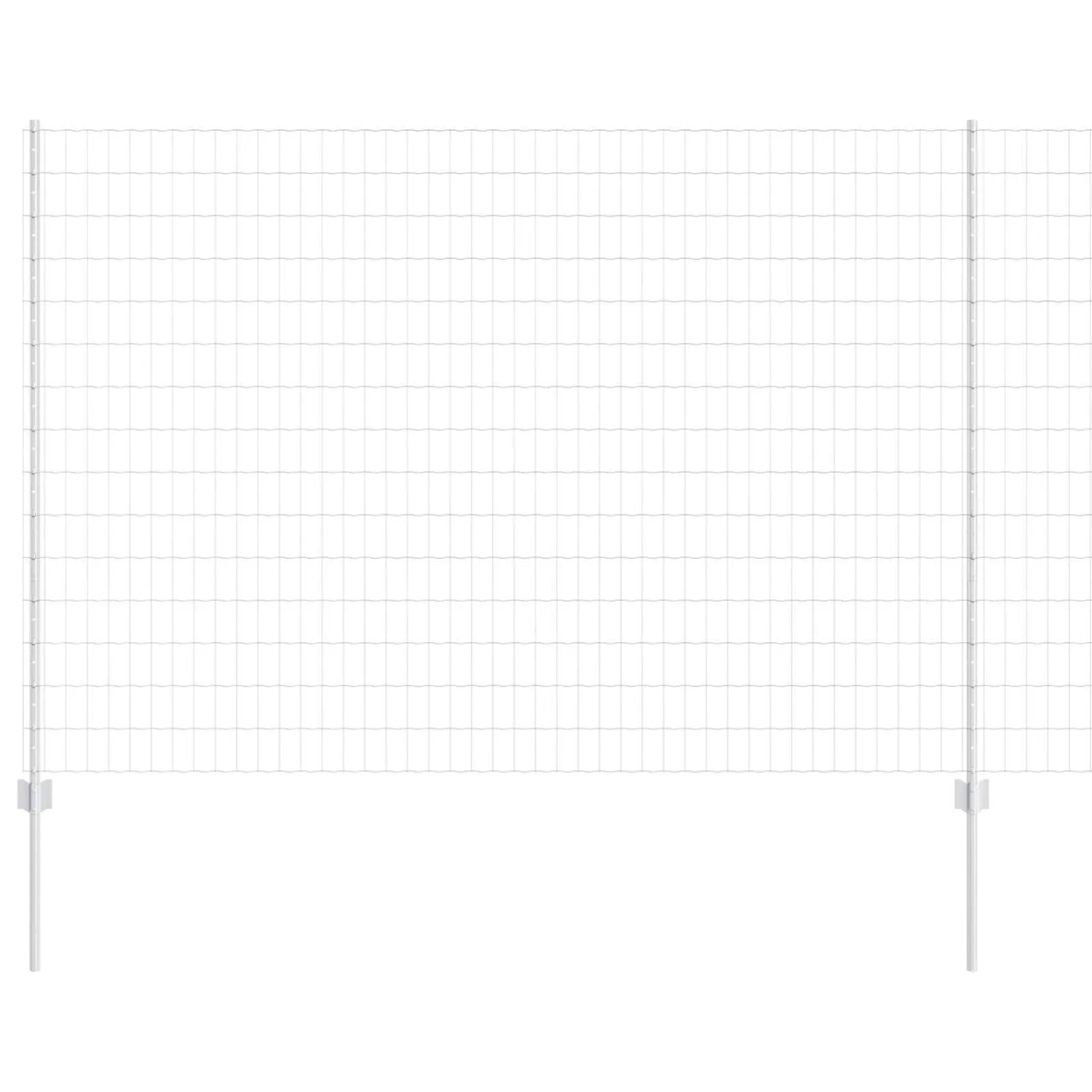 vidaXL Zaun mit Pfosten Silber 1,6 x 10 m Stahl 3336167 günstig online kaufen