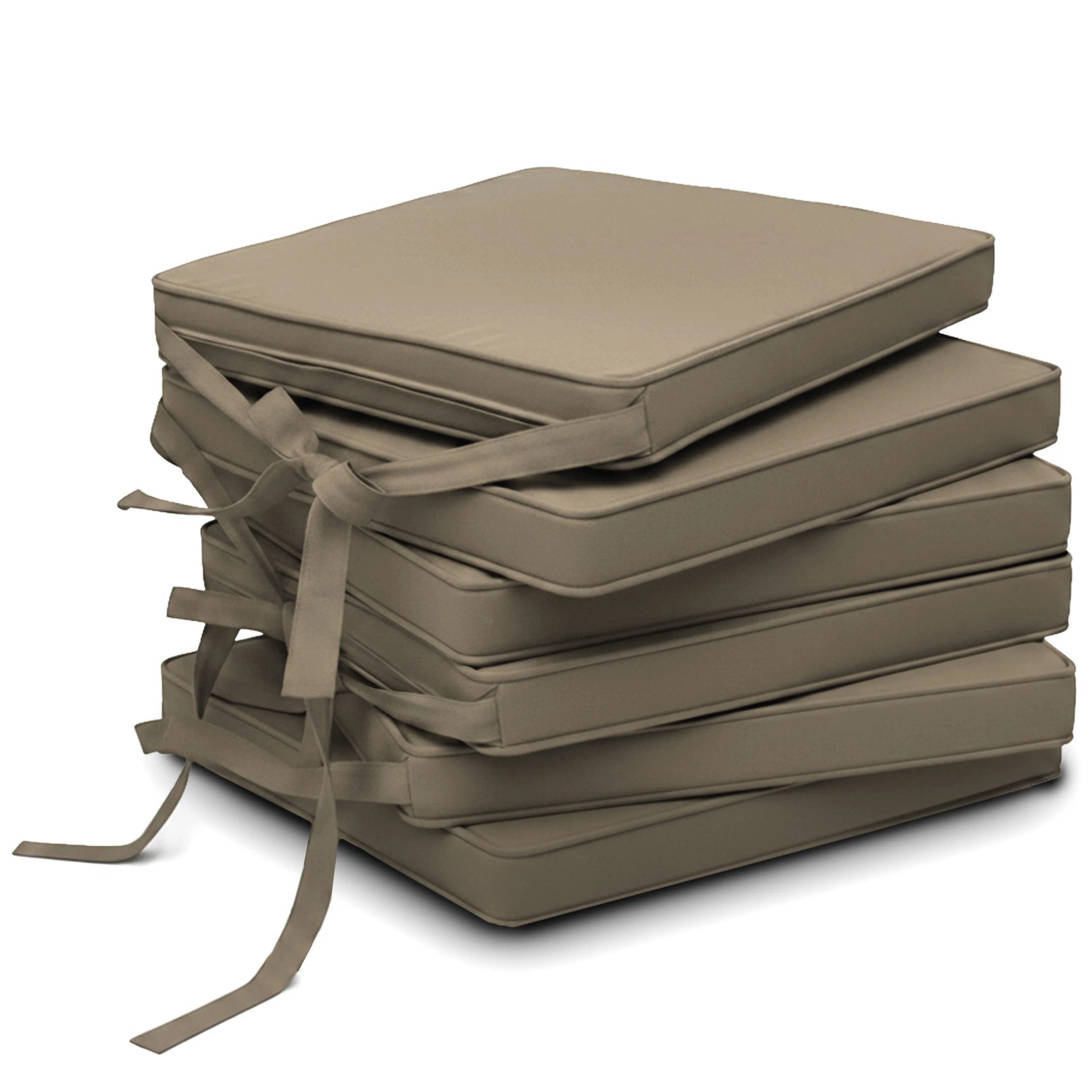 Beautissu 6er Set Loft SK Stuhlkissen Taupe 45x40x5cm