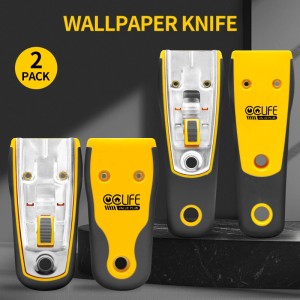 CCLIFE Herdkratzer Set, 2 Schaber (groß/klein) mit 20 Klingen für Glaskeramik und Induktion.