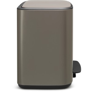 Brabantia Treteimer Bo 11+23 l Platinum: Rechteckiger Mülleimer mit Pedal.