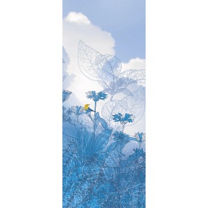 Sanders Fototapete Blauer Himmel mit Vogel, blau, 100x250cm. Vliestapete für Wandgestaltung.