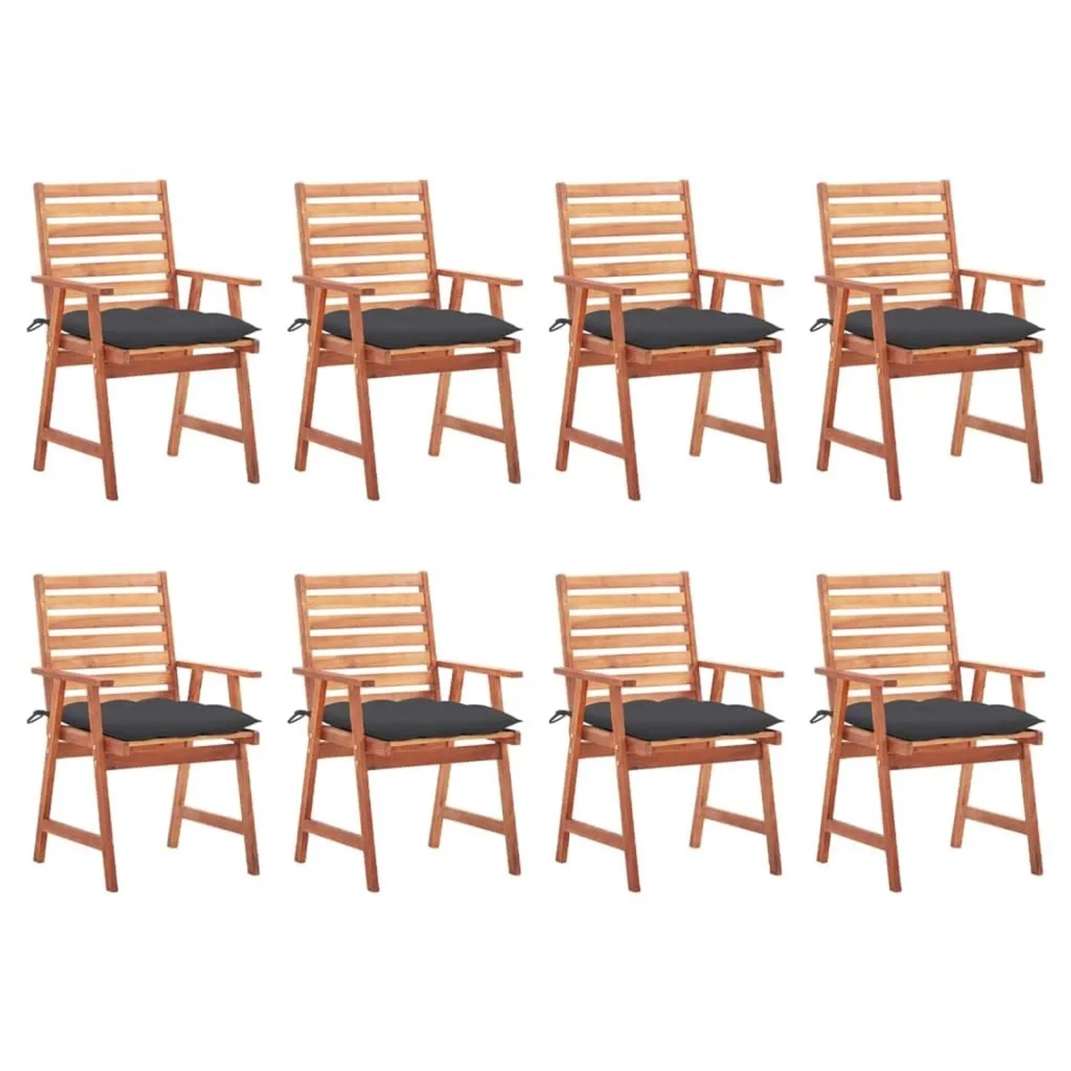 vidaXL Garten-Essstühle 8 Stk mit Kissen Massivholz Akazie 3078389