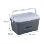 Relaxdays Kühlbox, grau-weiß, aus Kunststoff, 15 l, mit Tragegriff und Maßen 30x46x30 cm für Camping & Picknick.