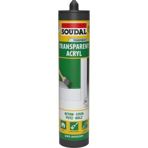 Soudal Maleracryl Transparent, 300ml Kartusche, für Innen- und Außenbereich, überstreichbar.