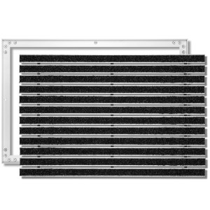 SWmat Fußmatte 80x60 cm, anthrazit, mit Alu-Rahmen für Innen- & überdachten Außenbereich.