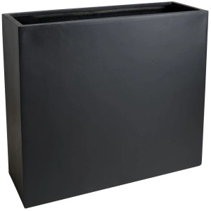 Anthrazitfarbener Vivanno Pflanzkübel Elemento aus Fiberglas, 88x30x75 cm.