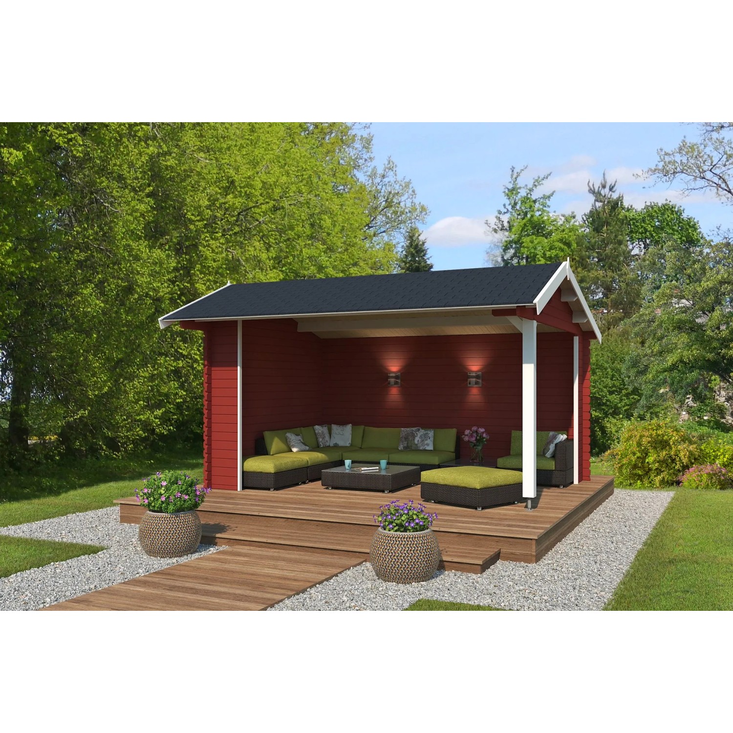 Lasita Gartenhaus San Diego 425 cm x 300 cm Schwedenrot