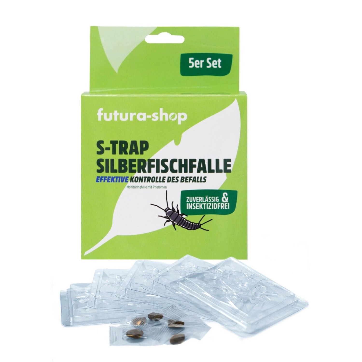 Futura-Shop Silberfischfalle - Silberfischchen Papierfischchen Ofenfischchen Pheromonfalle