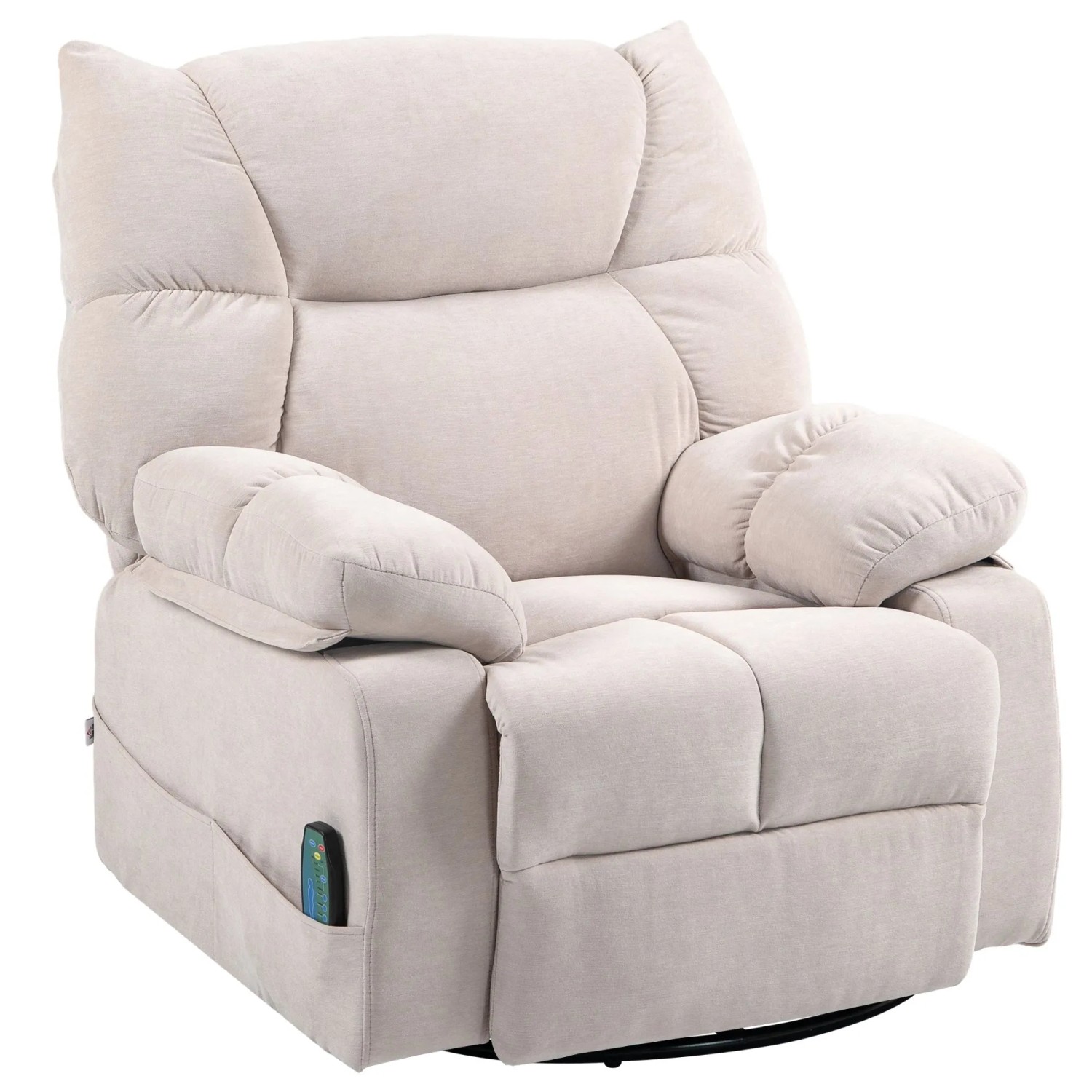 HOMCOM Relaxsessel mit Massagefunktion Elektrisch Drehbar mit Federsystem Beige