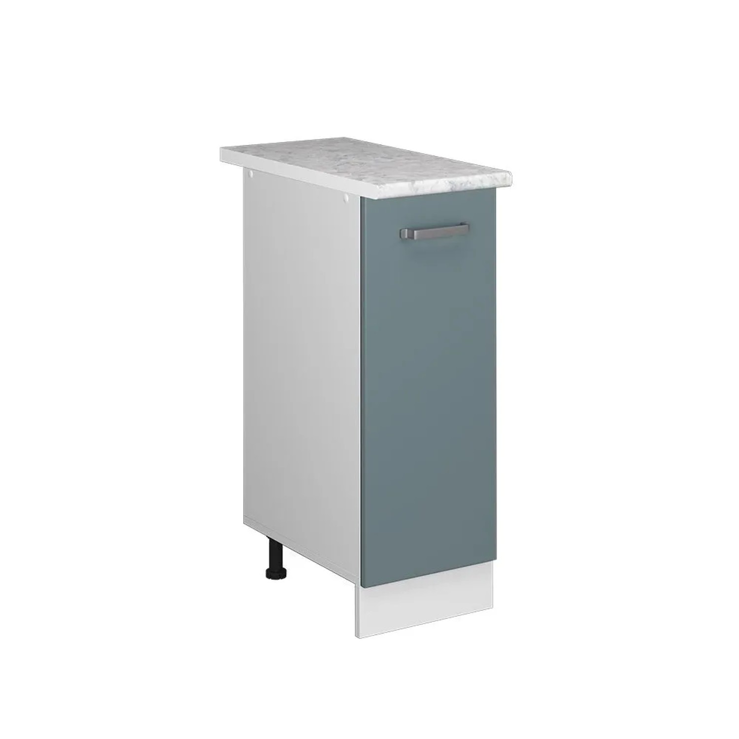 Vicco Apothekerschrank R-Line Medizinschrank für die Küche Blau-Grau Weiß 30 cm AP Marmor