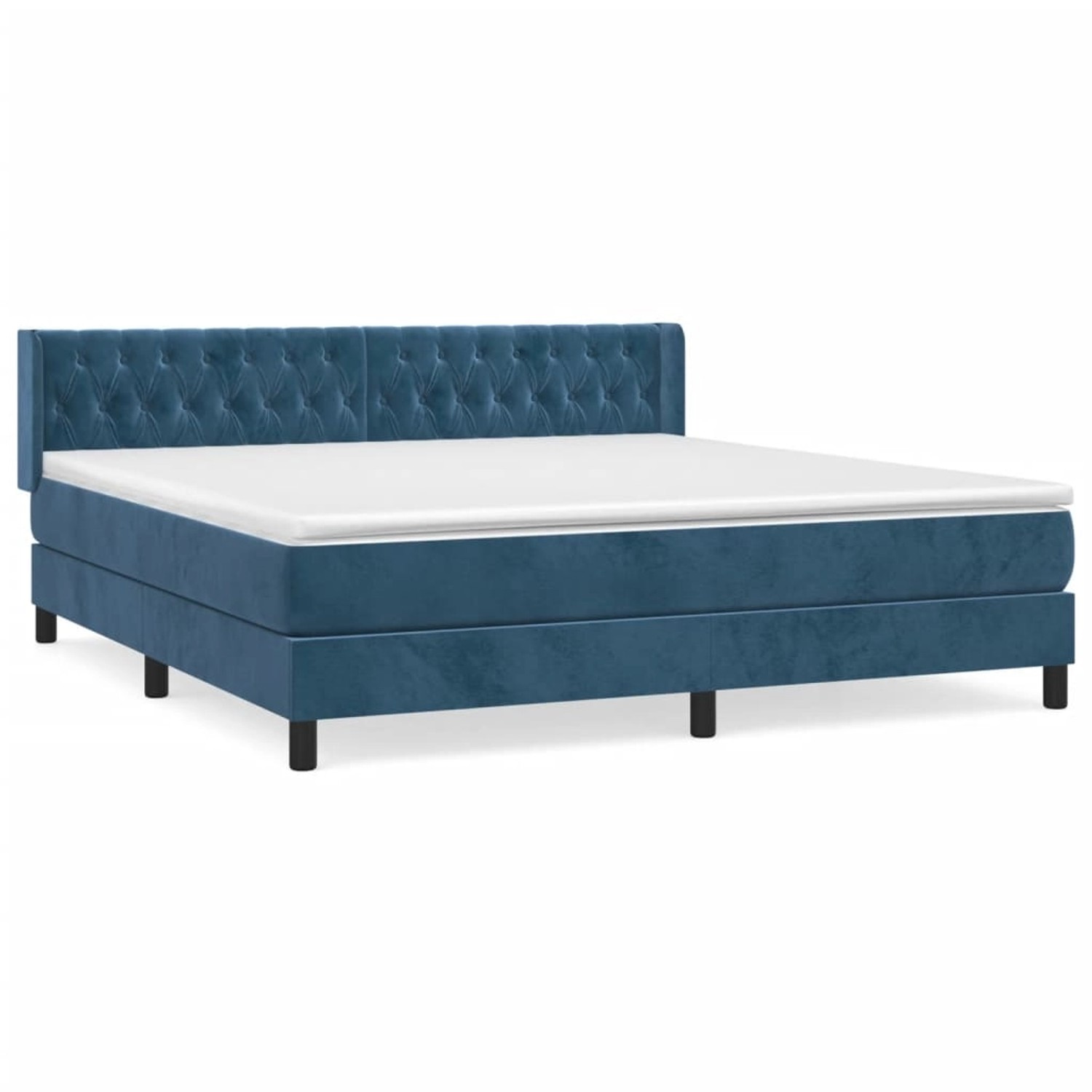 vidaXL Boxspringbett mit Matratze Dunkelblau 180x200 cm Samt1394608 günstig online kaufen