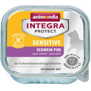 Integra Protect Sensitive Katzenfutter Schwein pur, getreidefrei, 100g Schale.
