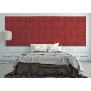 A.S. Création Vliestapete Memory mit Blumenornament in Rot im Schlafzimmer.