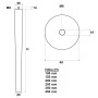Technische Zeichnung SOTECH Möbelfuß Buche Massiv, Ø45/25mm, Höhe 150mm, M8 Gewinde. Für Schränke & Sofas.