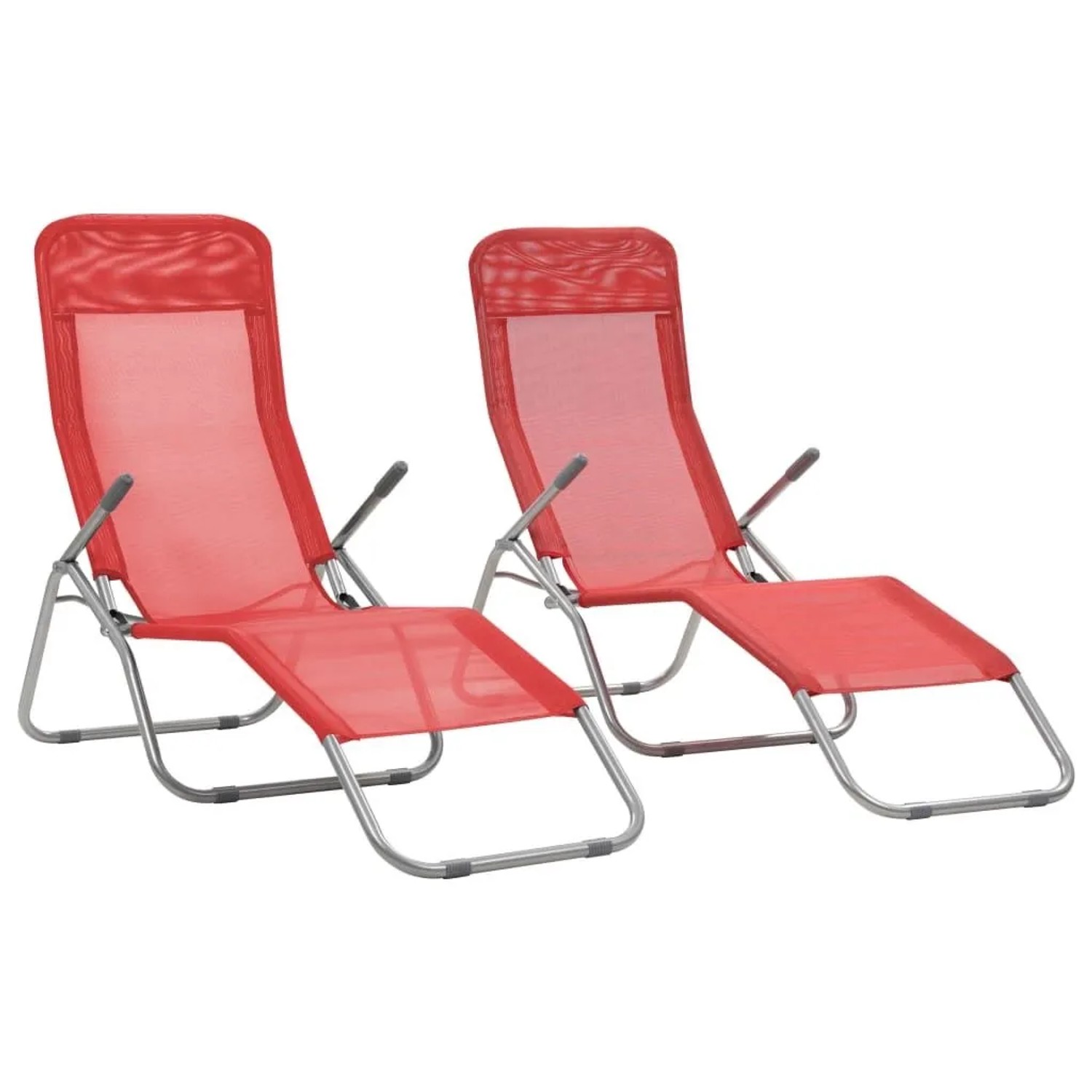 Furnicato Klappliegen 2 Stk Textilene Rot
