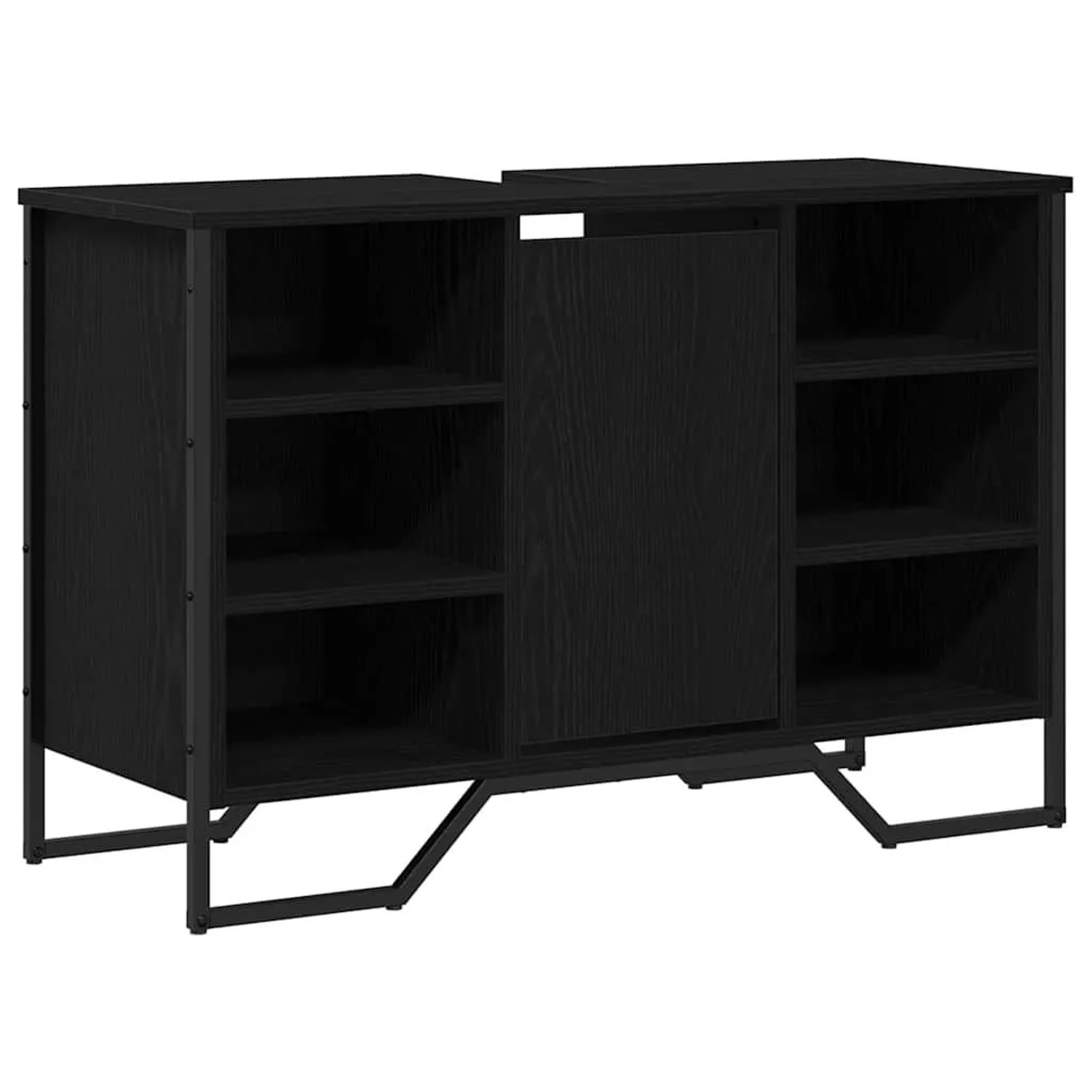 vidaXL Waschbeckenschrank mit Tür Schwarz Eichen-Optik 91 x 35 x 60 cm 8691 günstig online kaufen