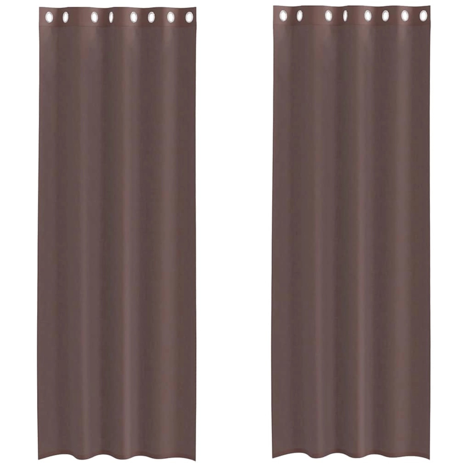 vidaXL Voile Vorhänge mit Ösen 2 Stk Braun 140x300 cm 4102070 günstig online kaufen