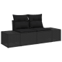 Schwarzes 8-tlg. vidaXL Garten-Sofa-Set aus Poly Rattan mit Stauraum.
