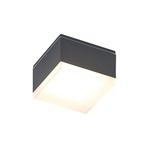 Lindby LED Deckenleuchten Mathea 9915004 Spritzwassergeschützt Modern in Schwarz aus Aluminium 1-flammig
