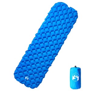 Blaue, aufblasbare Isomatte (190x58x6 cm) für Camping & Outdoor, mit Packsack.