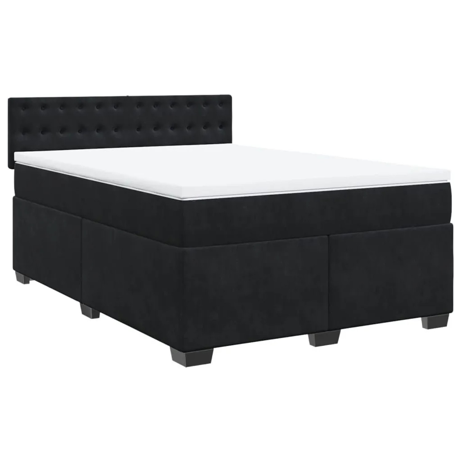 vidaXL Boxspringbett mit Matratze Schwarz 140x200 cm Samt 3286344 günstig online kaufen