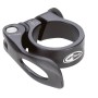 Schwarzer Alu-Fahrrad-Sattel-Klemmring mit Schnellspanner für einfache Sattelbefestigung.