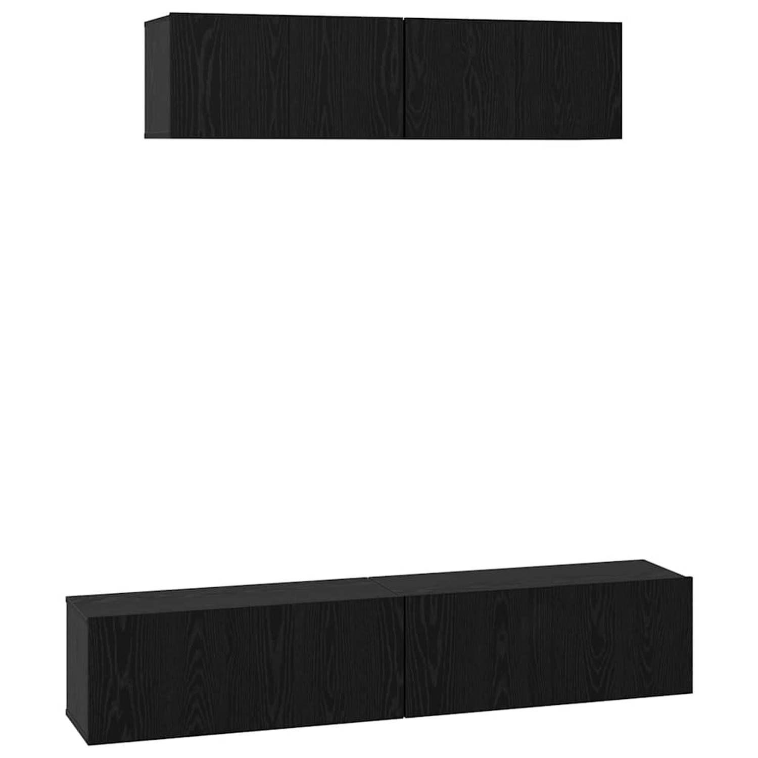 vidaXL Wand TV Schrank 4 Stk Schwarz Eichen-Optik Holzwerkstoff 3393361 günstig online kaufen