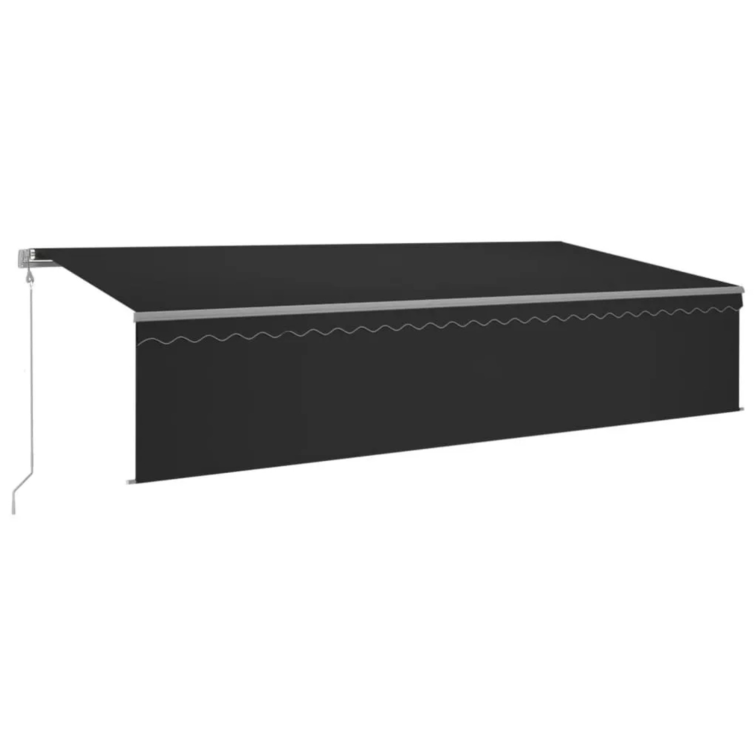 Furnicato Automatisch Einziehbare Markise Mit Volant 6x3 M In Anthrazit Pulverbeschichteter Aluminiumrahmen Uv- Und Wasserbeständig