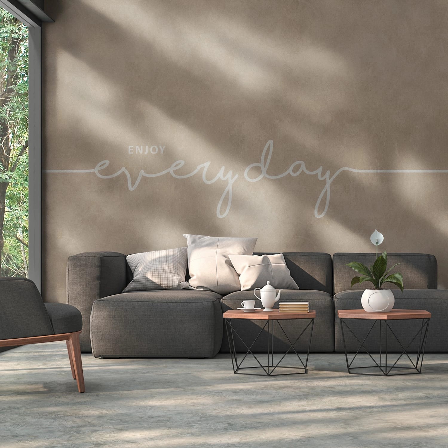 PROFHOME 382851-GU Fototapete Grafisch Matt Beige Weiß 3,71 m x 2,8 m 0,53 günstig online kaufen