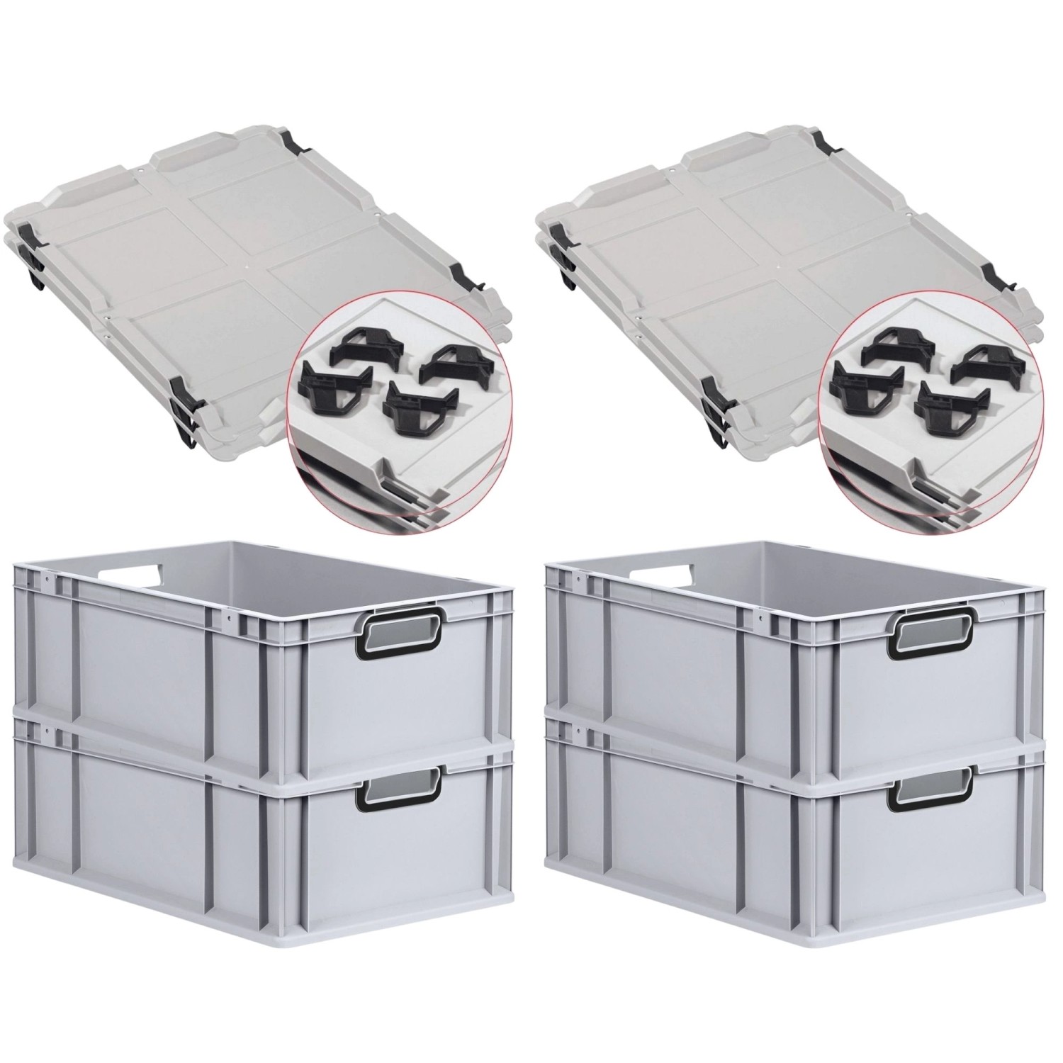 PROREGAL SuperSparSet 4x Eurobox Nextgen Color Mit Auflagedeckel HxBxT 22x4 günstig online kaufen