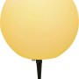 Weiße Globo Außenkugelleuchte TOULA mit Erdspieß, Gartenstrahler aus Kunststoff.
