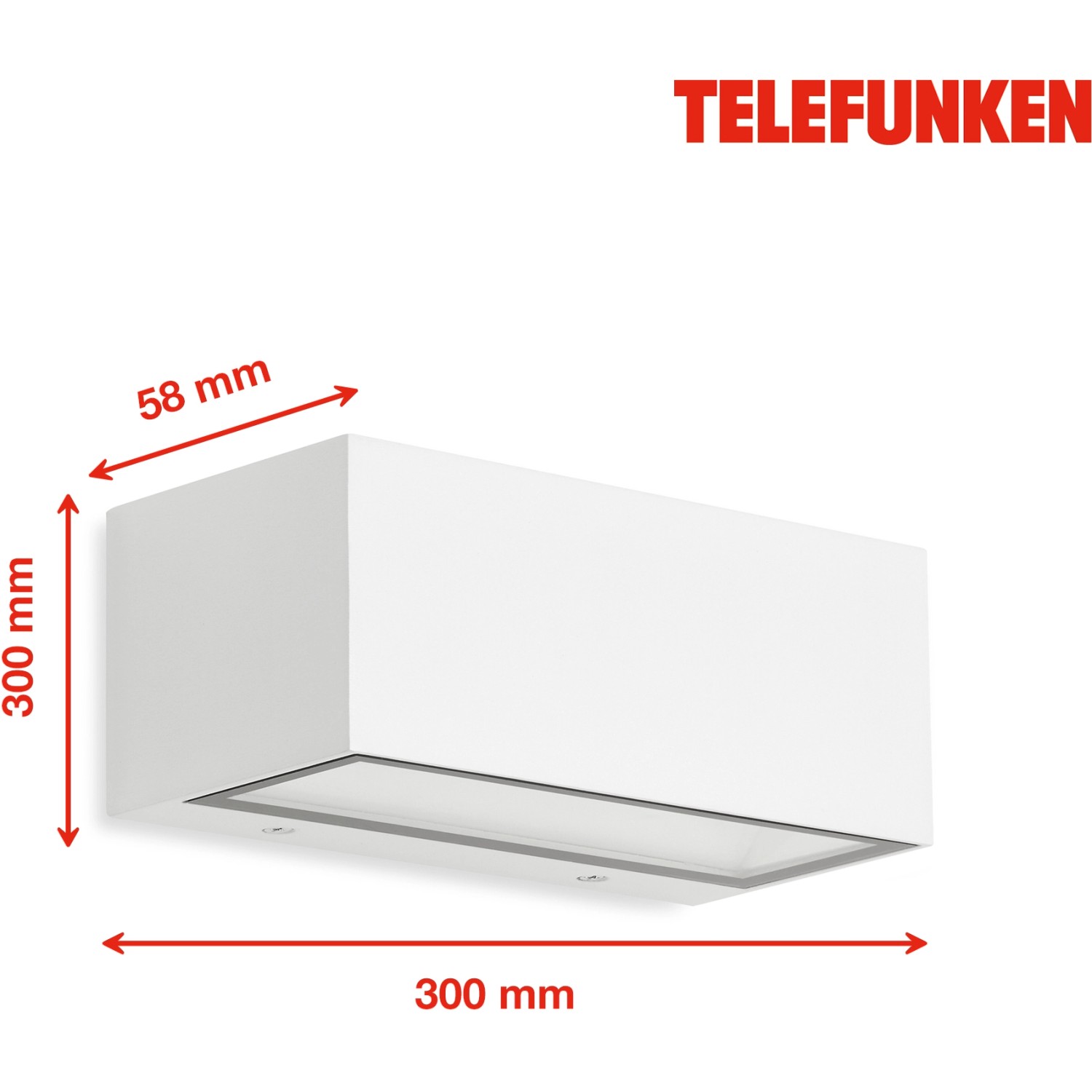Weiße Telefunken LED-Außenleuchte Monaco, 2 x 6 W, Up- & Downlight für die Wand.