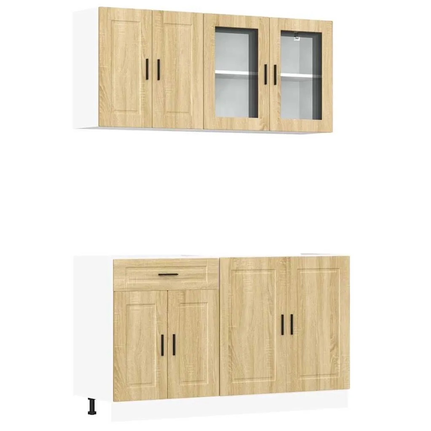 vidaXL 4 Tlg Küchenschrank-Set Porto Sonoma-Eiche Holzwerkstoff 3314874