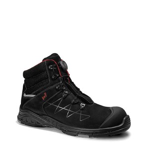 Schwarzer Jori Sicherheitsstiefel JoMax Boa Mid S3 Gr. 44 mit Schnürsystem.