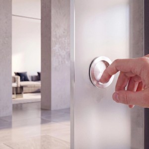 Doorlegro Glasschiebetür-Set Lines 2-flügelig 775 mm x 2.050 mm Silber