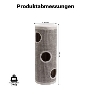 Fudajo Forest Kratztonne Mehrfarbig 106Cm Ø40Cm Kratzturm Kratzbaum Katzentonne