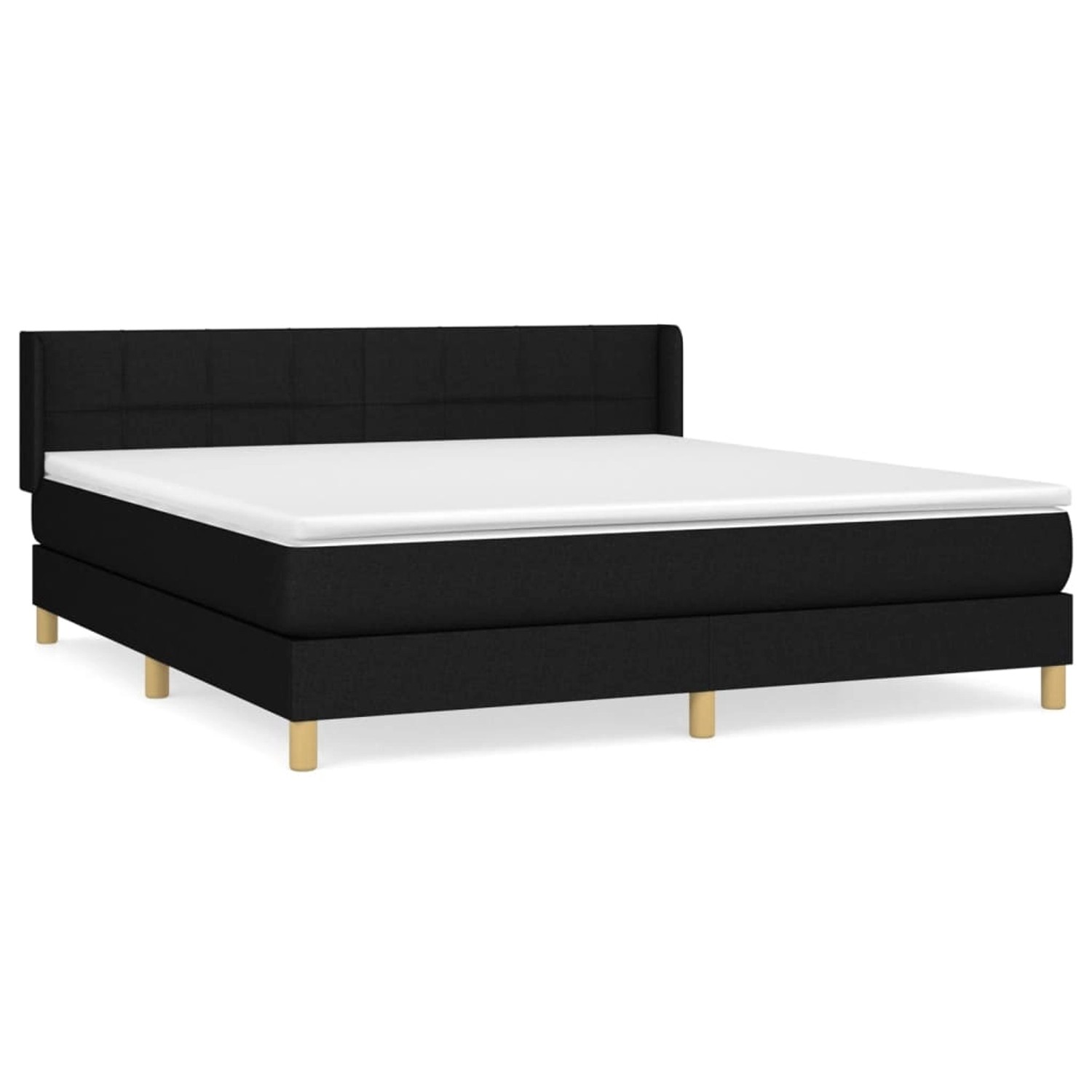 vidaXL Boxspringbett mit Matratze Schwarz 160x200 cm Stoff 3130283 günstig online kaufen