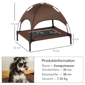 Erhöhtes Hundebett Mit Baldachin & Reisetasche | Für Große Hunde Bis 90 Kg | 124x83 Cm | Kühlend & Regenbeständig