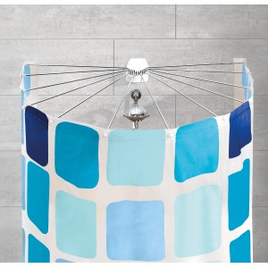 Kleine Wolke Duschvorhangspinne Big Spider, weiße Duschstange mit 12 Armen für Duschvorhänge.