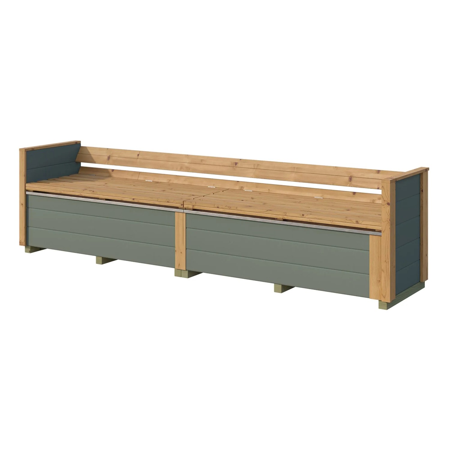 Weka Sitztruhe Killarney 235 cm Grau-Grün/Eiche