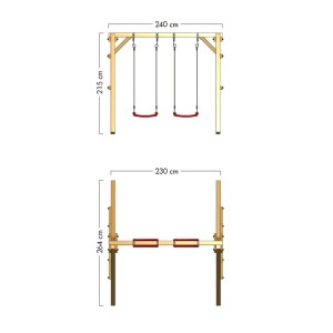 Wickey Schaukel Sky Dancer Prime Türkis, Maße der Gartenschaukel