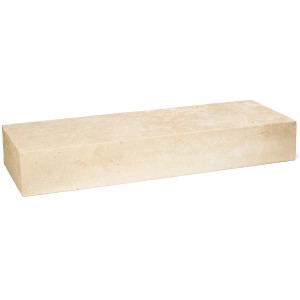 Blockstufe aus Travertin Ivory Classic, 15x35x100 cm, geschliffen und getrommelt.
