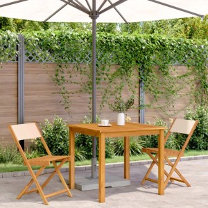 vidaXL Bistrostühle 2 Stk Beige Massivholz Akazie & Stoff 367684