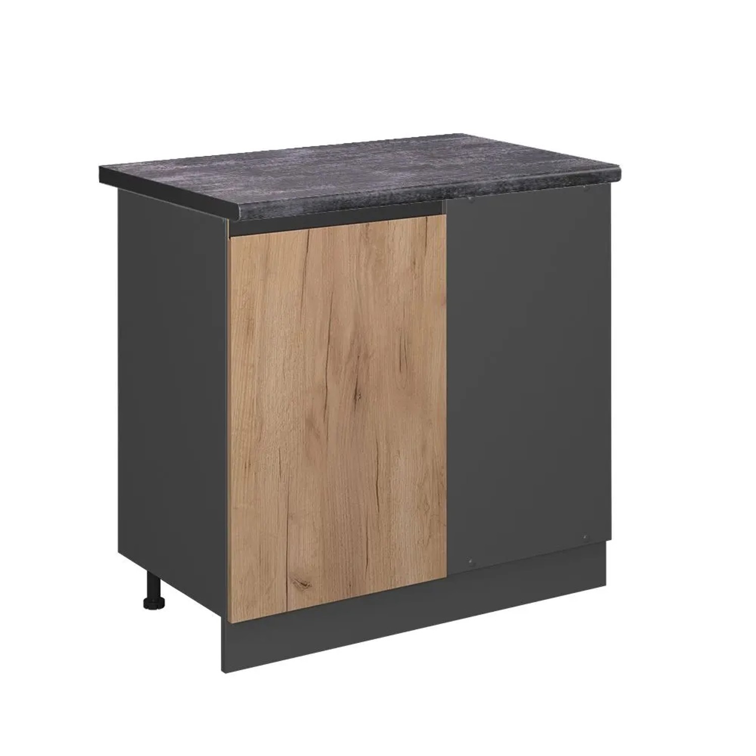 Vicco Eckunterschrank R-Line Goldkraft Eiche Anthrazit 86 cm J-Shape AP Anthrazit