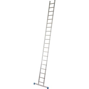 Krause Anlegeleiter Stabilo mit 20 Sprossen, Aluminiumleiter für den Außenbereich.