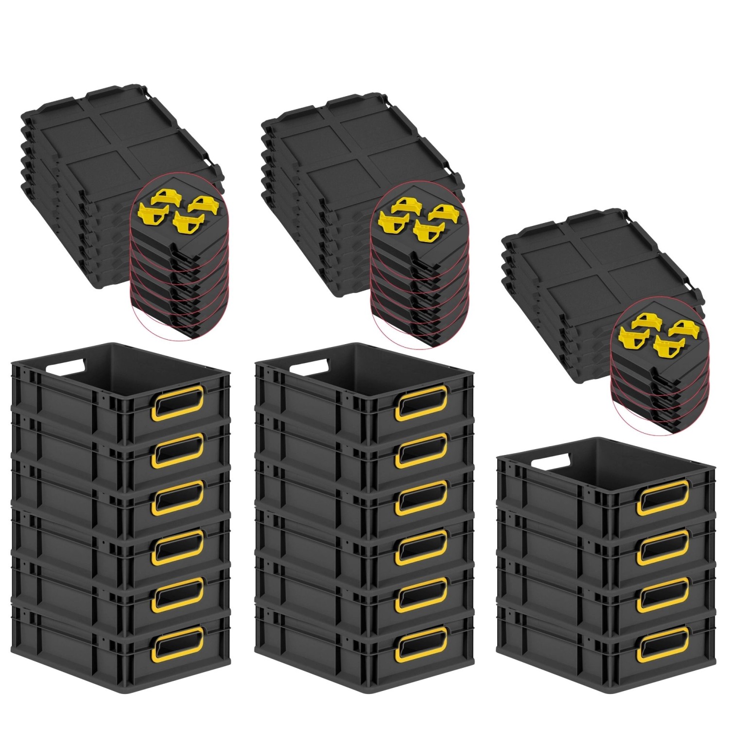 PROREGAL SuperSparSet 16x Eurobox Nextgen Color Mit Auflagedeckel HxBxT 12x günstig online kaufen